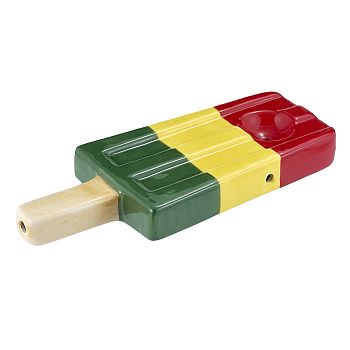 [FASH-06063] FASHIONCRAFT CERAMIC RASTA ICE POP PIPE #82541