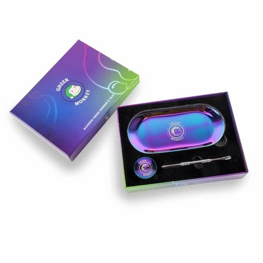 [GRE-03642] GREEN MONKEY RAINBOW GRINDER & TRAY KIT