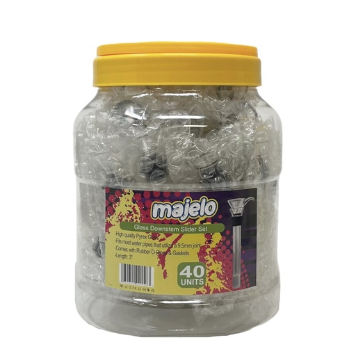 [INTREF01177] MAJELO GLASS DOWNSTEM SLIDER SET 3" #MJ001563 40CT JAR