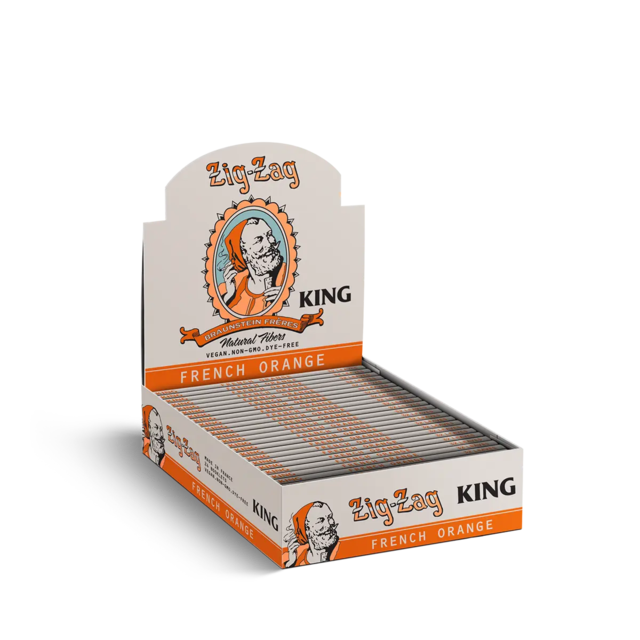 ZIG ZAG VINTAGE KING SLIM FRENCH ORANGE ROLLING PAPERS BOX OF 24