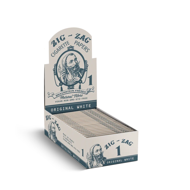 ZIG ZAG VINTAGE ORIGINAL WHITE CIGARETTE PAPERS BOX OF 24