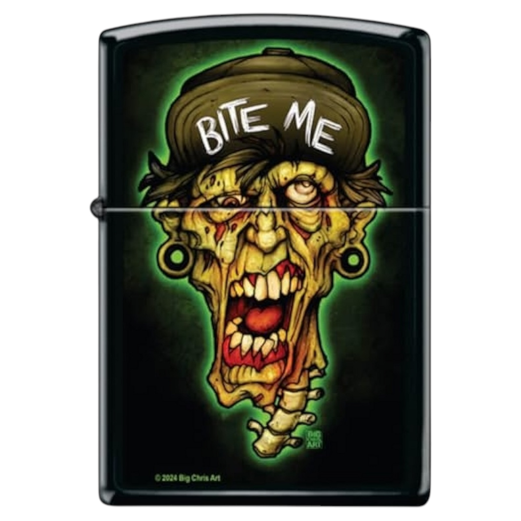ZIPPO LIGHTER BIG CHRIS BITE ME DESIGN