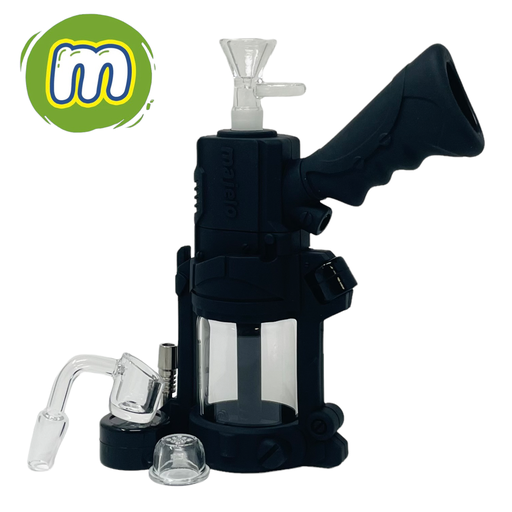 [INTREF01196] MAJELO REVOLVER SILICONE GLASS WATER PIPE & NECTAR COLLECTOR ASSORTED COLORS