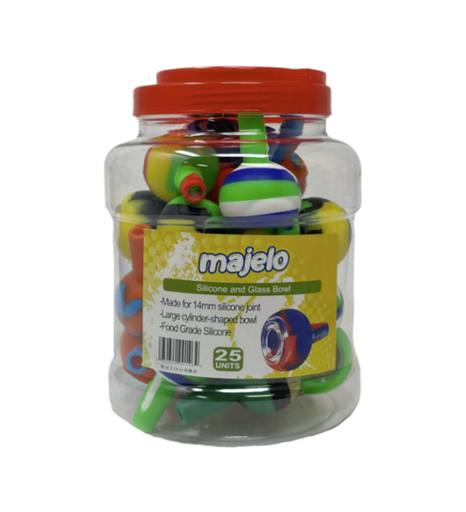 [INTREF01197] MAJELO SILICONE AND GLASS BOWL 14MM #MJ001464 25CT JAR