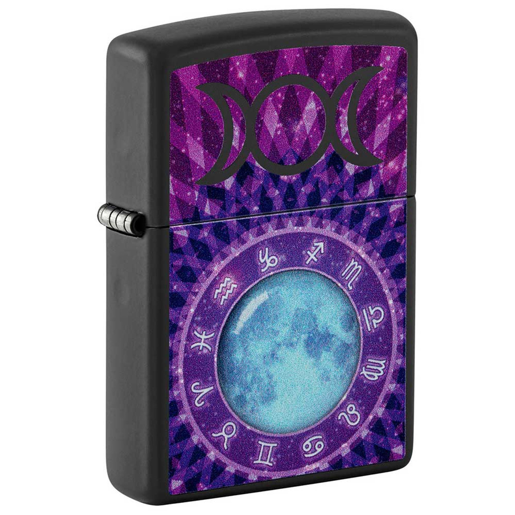 ZIPPO LIGHTER GLOWING ZODIAC DESIGN