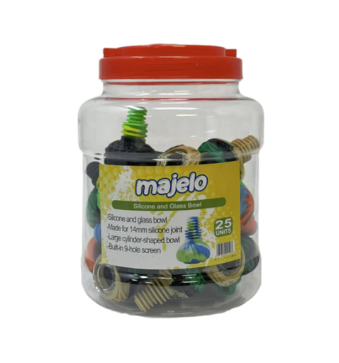 [INTREF01198] MAJELO SILICONE AND GLASS BOWL 14MM #MJ001488 25CT JAR