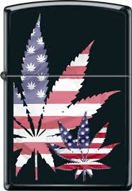 ZIPPO LIGHTER LEAF USA FLAG DESIGN