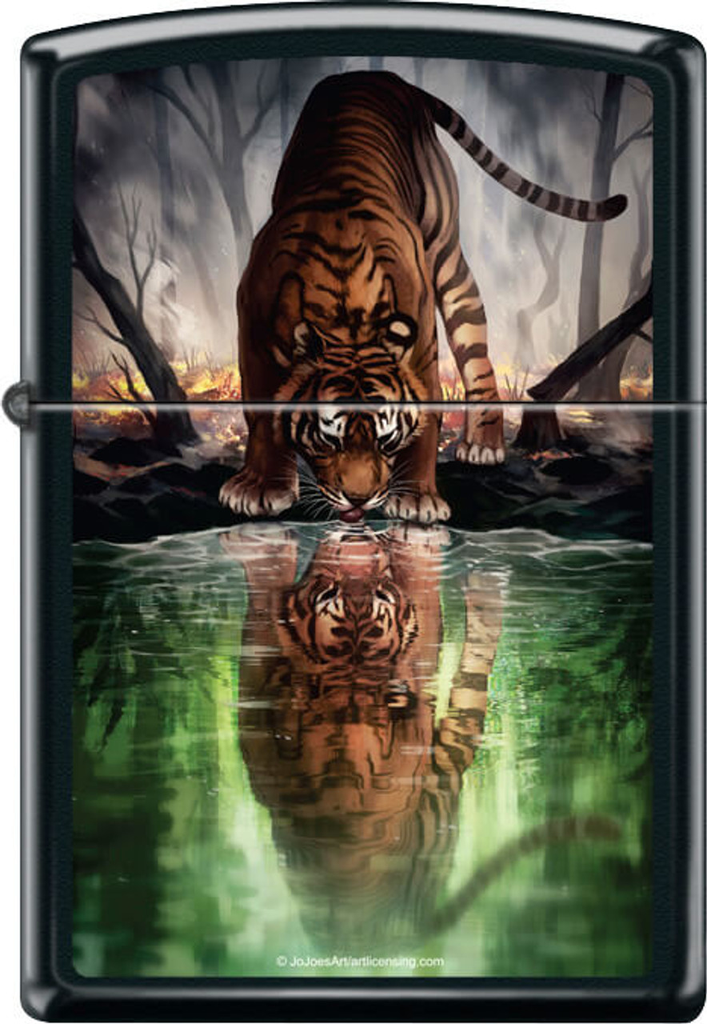 ZIPPO LIGHTER THE WORLD I USED TO KNOW TIGER DESIGN