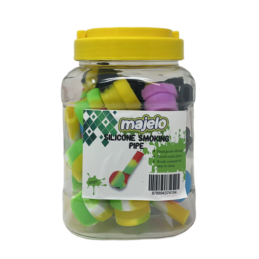 [INTREF01206] MAJELO SILICONE SMOKING PIPE 3.4" H10 20CT JAR