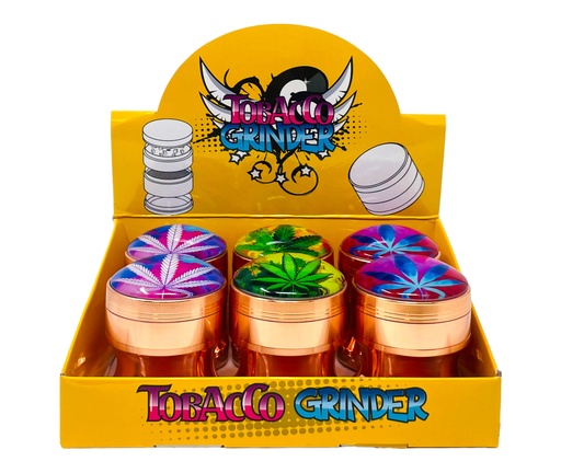 [TOBA-08061] TOBACCO GRINDER 4 PARTS #MD141SJ-LEAF BOX OF 6