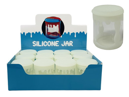 [INTREF01210] MAJELO SMALL SILICONE JAR GLOW IN THE DARK BOX OF 12