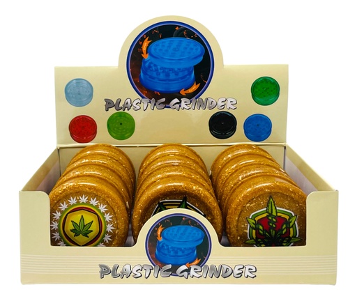 [TOBA-08173] TOBACCO GRINDER 3 PARTS #MD033HB-CP LEAF BOX OF 12