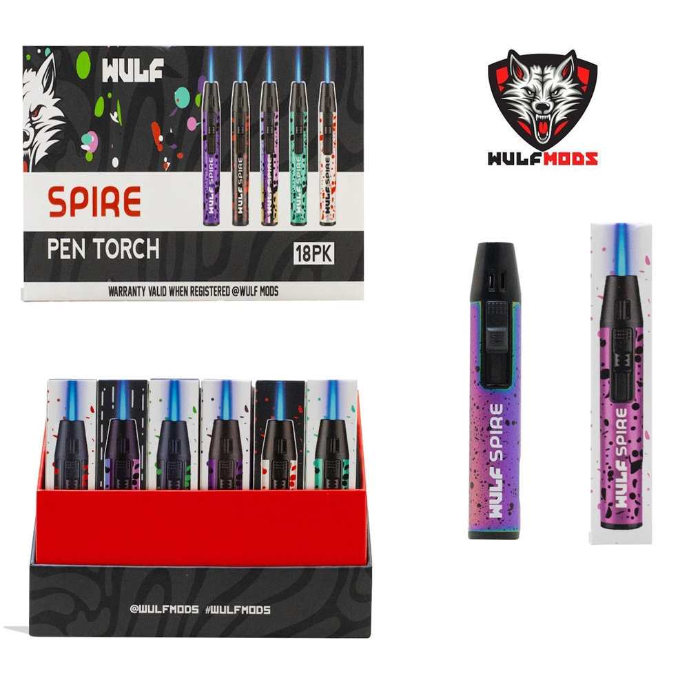 WULF SPIRE PEN TORCH LIGHTER BOX OF 18