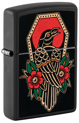 ZIPPO LIGHTER CROW TATTOO DESIGN 48611