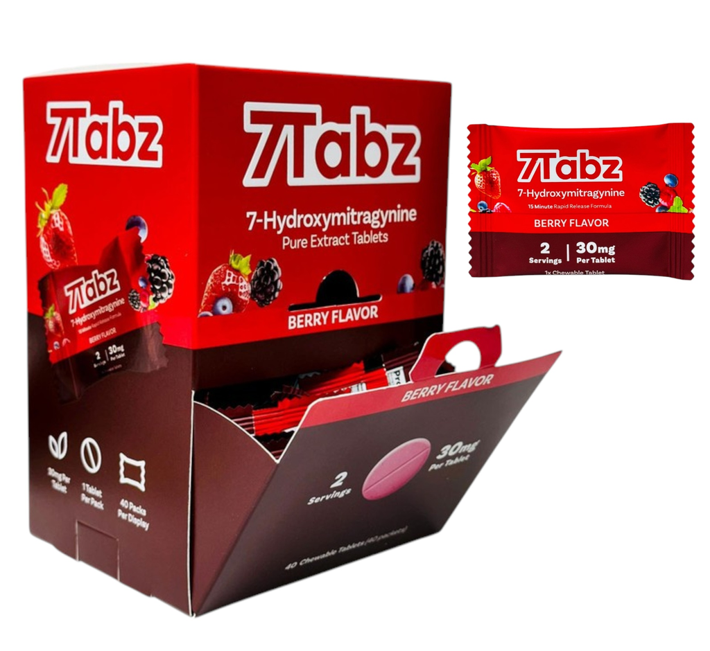 7TABZ 30MG 7-HYDROXY EXTRA STRENGTH KRATOM CAPSULES 1CT BOX OF 40