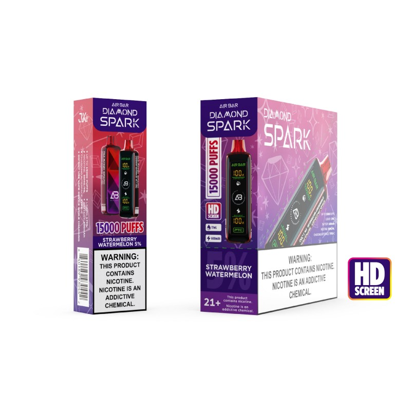 AIR BAR DIAMOND SPARK 5% DISPOSABLE 15000 PUFFS BOX OF 5