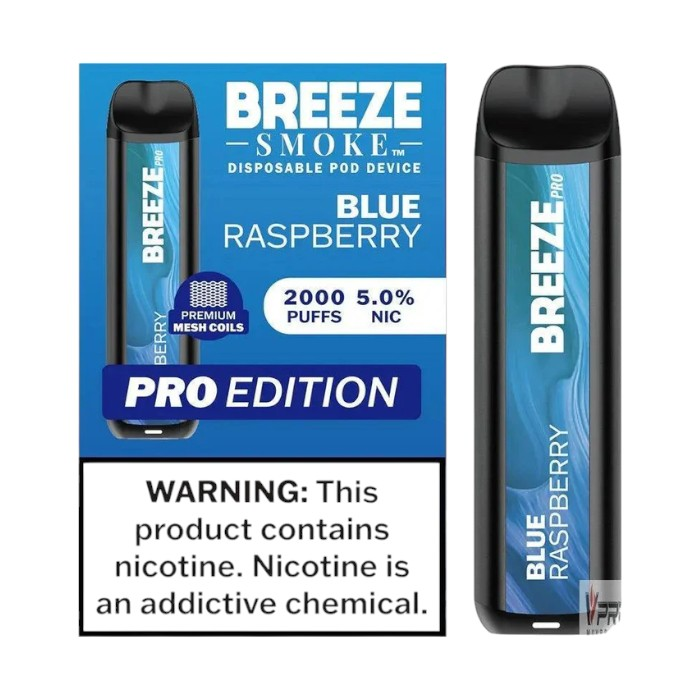 BREEZE SMOKE PRO EDITION 5% DISPOSABLE 2000 PUFFS BOX OF 10