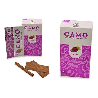 [CAMO-12418] CAMO SLOW BURNING NATURAL LEAF WRAPS 25CT (GRAPE)