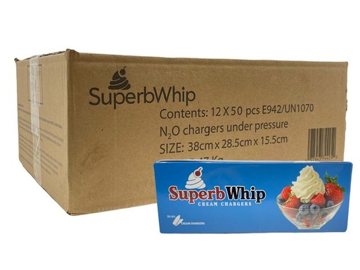 [INTREF00284] CASE SUPERB WHIP CREAM CHARGERS (50CT BOX 12)