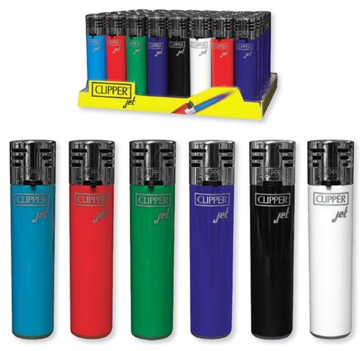 [INTREF04186] CLIPPER JET FLAME LIGHTERS BOX OF 48 (SOLID COLORS)