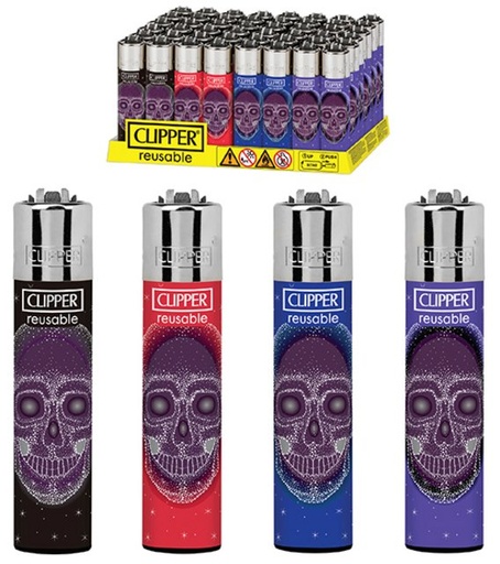 [091585037505] CLIPPER LIGHTER ASSORTED DESIGNS (SKULLS DESIGN #9)