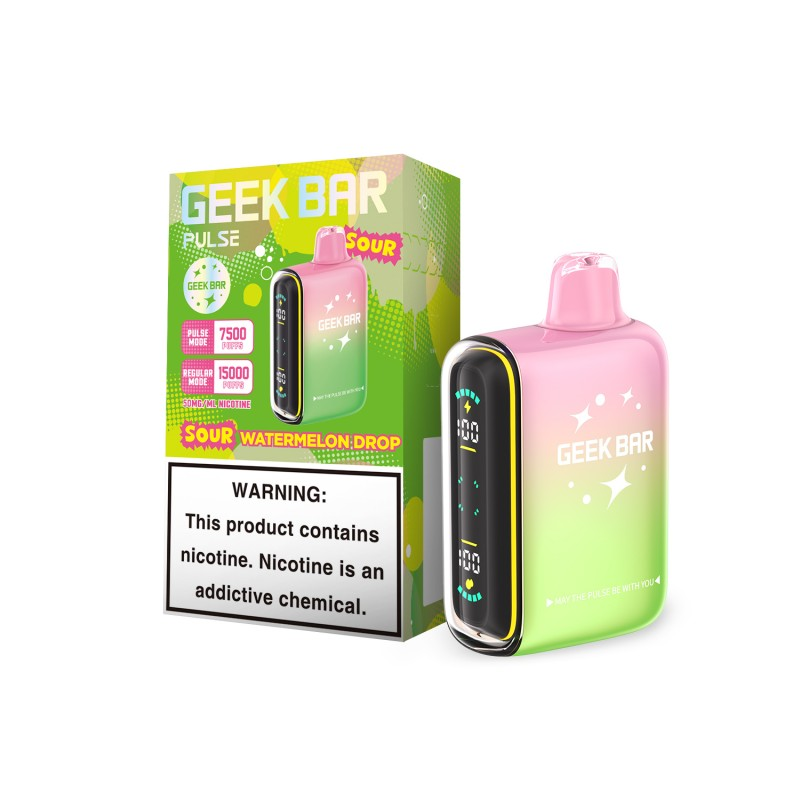 GEEK BAR PULSE SOUR EDITION 5% DISPOSABLE 15000 PUFFS BOX OF 5