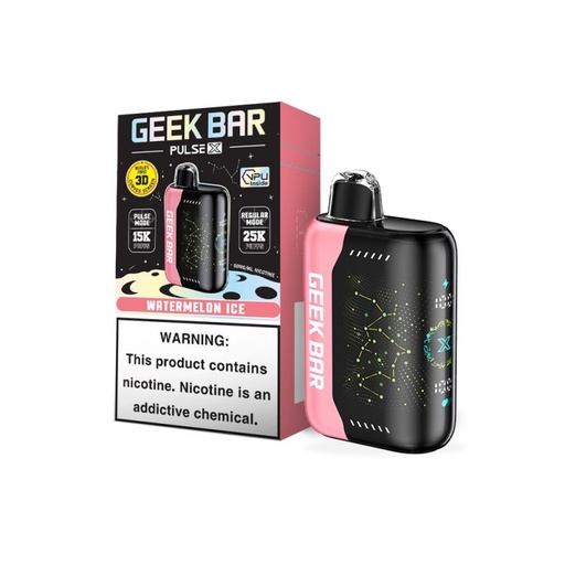[GEEK-25418] GEEK BAR PULSE X 5% DISPOSABLE 25000 PUFFS BOX OF 5 (WATERMELON ICE)