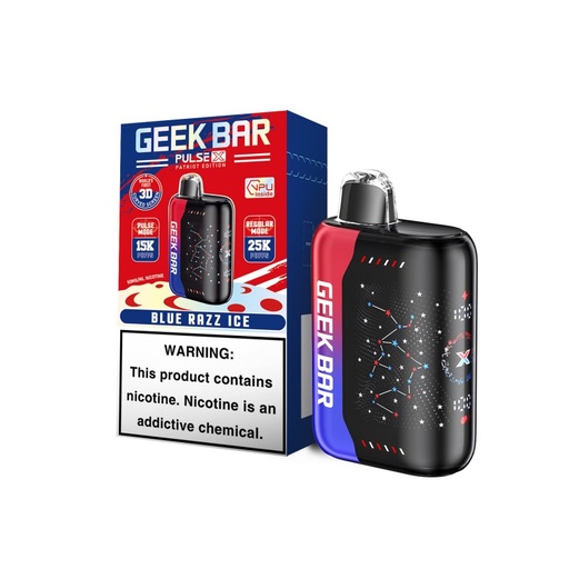 [Temp-HAM-002102] GEEK BAR PULSE X PATRIOT EDITION 5% DISPOSABLE 25000 PUFFS BOX OF 5 (BLUE RAZZ ICE)