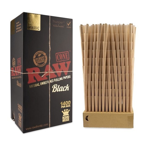 [INTREF01579] RAW BLACK CLASSIC KINGSIZE CONE 1400 PER BOX