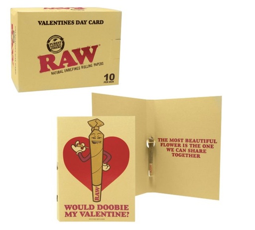 [INTREF01590] RAW VALENTINES DAY CARD BOX OF 10