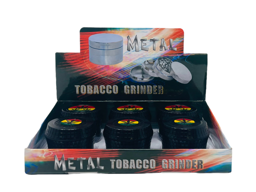 [INTREF01920] TOBACCO GRINDER 3 PARTS RASTA LEAF DESIGN #TG4-58BK-LF2 BOX OF 6