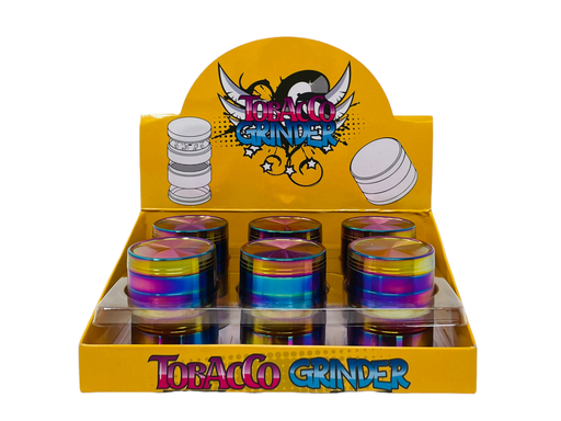 [INTREF01928] TOBACCO GRINDER 4 PARTS PLAIN RAINBOW #TG4-52ARC-PL BOX OF 12