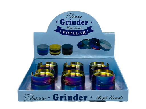 [INTREF01931] TOBACCO GRINDER 4 PARTS RAINBOW U SHAPE TOP WITH PHONE HOLDER #TG4-52PH-PL BOX OF 6