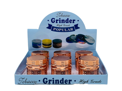 [INTREF01933] TOBACCO GRINDER 4 PARTS ROSE GOLD FANCY DESIGN #TG4-52FCS-PLN1 BOX OF 6