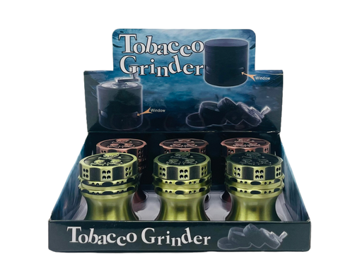 [INTREF01935] TOBACCO GRINDER 4 PARTS SKULL DESIGN ON TOP #TG4-52TRB-SK BOX OF 6