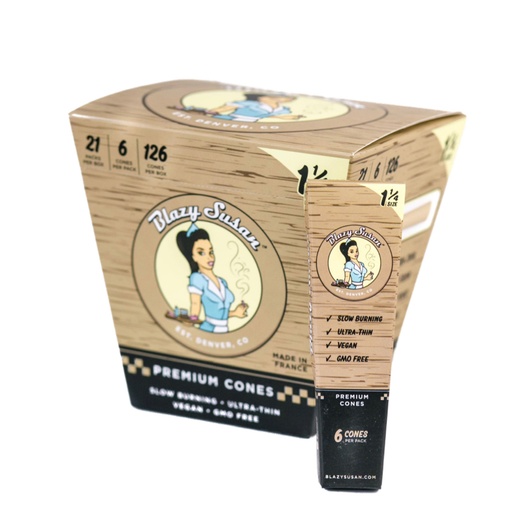 [BLAZ-08195] BLAZY SUSAN 1 1/4 UNBLEACHED CONES 6CT BOX OF 21