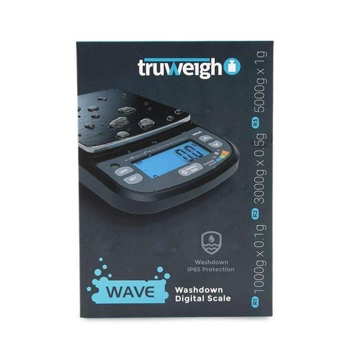 [ITM010222022883] TRUWEIGH WAVE IP65 WASHDOWN DIGITAL SCALE 5000G X 1G BLACK