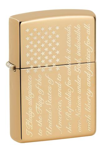 [ITM010621018422] ZIPPO LIGHTER PLEDGE OF ALLEGIANCE DESIGN 49585