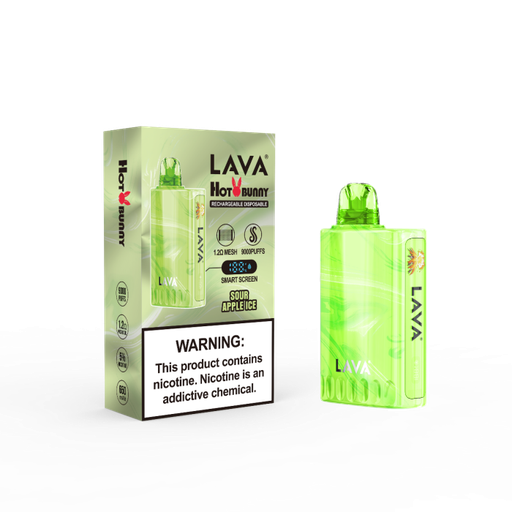 [Temp-HAM-002879] LAVA HOT BUNNY 5% DISPOSABLE 9000 PUFFS BOX OF 10 (SOUR APPLE ICE)