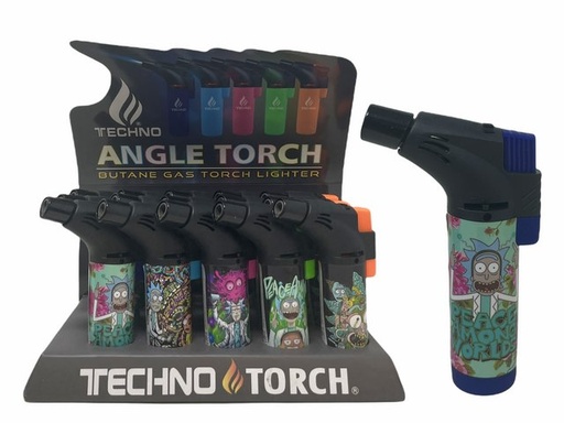 [ITM020421017200] TECHNO TORCH #00139S ASSORTED DESIGN TORCH LIGHTERS BOX OF 15