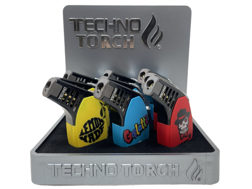 [ITM020421017203] TECHNO TORCH DIFFERENT BRANDS ART SLANT TORCH LIGHTER #12156WA1 BOX OF 9
