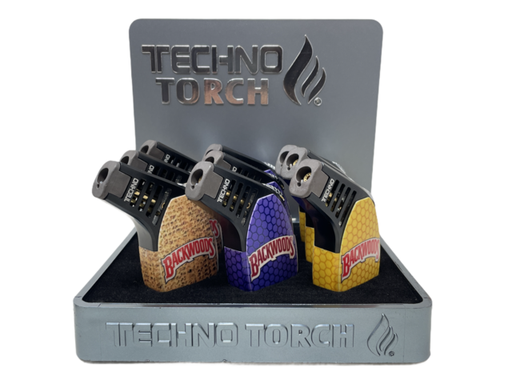 [ITM020421017205] TECHNO TORCH HONEYCOMB BW SLANT TORCH LIGHTER #12156BW1 BOX OF 9
