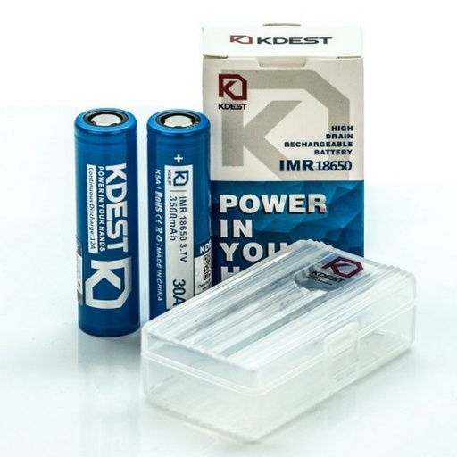 [ITM020621018433] KDEST IMR 18650 3500MAH BATTERY 2CT K5A