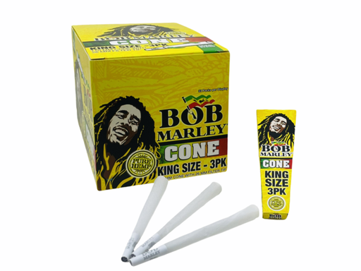 [ITM030921020313] BOB MARLEY KING SIZE 110MM CONE WITH TIPS 3CT BOX OF 33