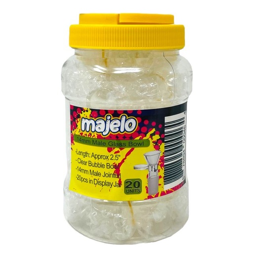 [MAJE-15545] MAJELO MINI GLASS BOWL JOINT 20CT JAR (14MM, MALE)