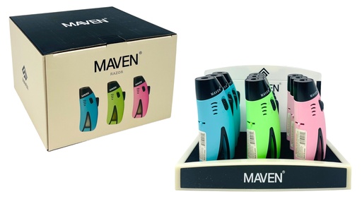 [MAVE-14270] MAVEN RAZOR TORCH LIGHTER BOX OF 9 (BLUE)