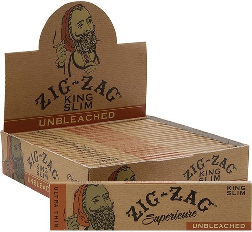 [ITM060720010732] ZIG ZAG KING SLIM UNBLEACHED SLOW BURNING 24 BOOKLETS