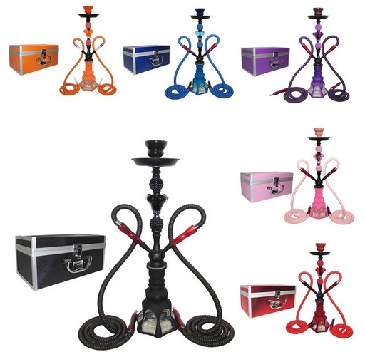 [ITM060720010804] TANYA HAMMER 2HOSE HOOKAH CASE ASSORTED COLORS