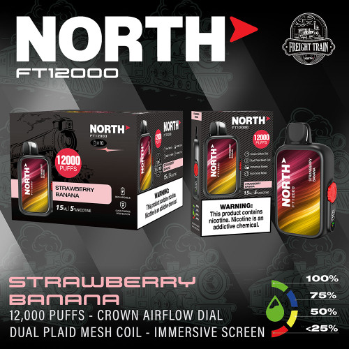 [NORT-21347] NORTH FT12000 5% DISPOSABLE BOX OF 10 (STRAWBERRY BANANA)