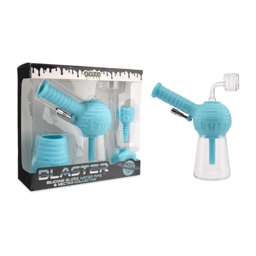 [INTREF03295] OOZE BLASTER 4 IN 1 SILICONE WATER PIPE & NECTAR COLLECTOR (AQUA TEAL)